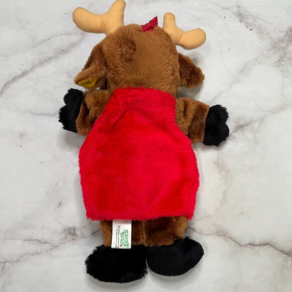 Vintage Santa's Best Reindeer Hand Puppet 15" Christmas Red Nose Plush - Picture 3 of 6
